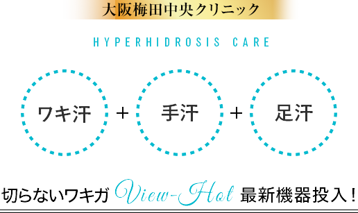 大阪梅田中央クリニックHYPERHIDROSIS care/切らないワキガView-Hot最新機器投入